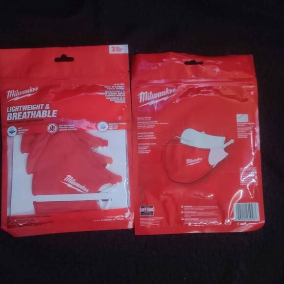 Milwaukee (48-73-4228) Face Mask - red, 3 Pieces, Size L/XL - Picture 2 of 2